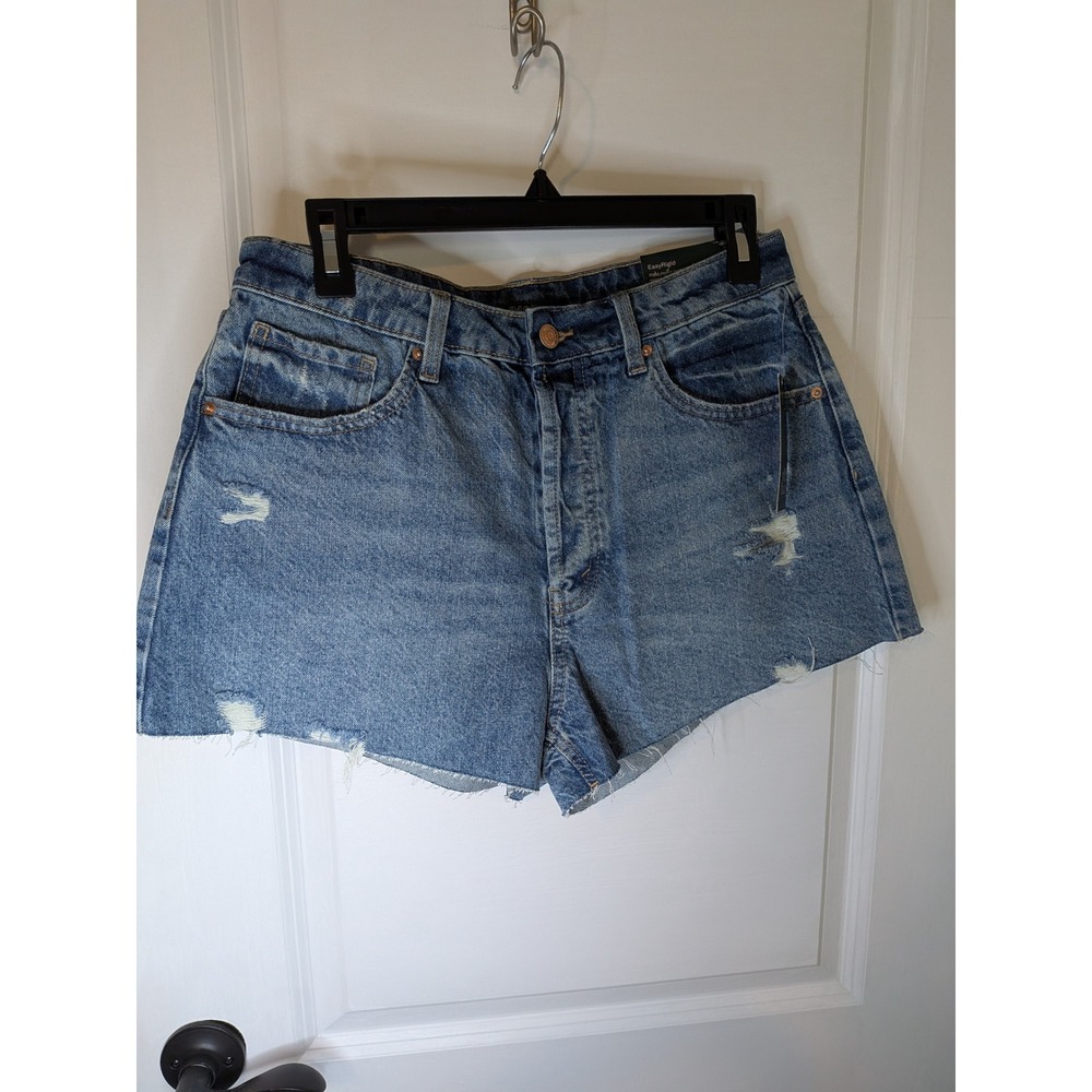 Wild Fable Womens High Rise EasyRigid Distressed Denim Shorts Blue Size 10 NWT